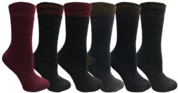 Bulk Yacht&smith 6 Pairs Womens Boot Socks, Thick Warm Winter Crew Sock (6 Pairs, Assorted f)