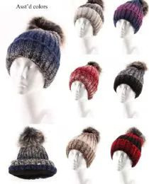 72 Pieces Women Winter Slouchy Beanie Hat Soft Fleece Knit Ski Skull Cap With Pom - Fashion Winter Hats