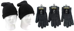 120 Wholesale Adult Merino Wool Hat And Glove Combo