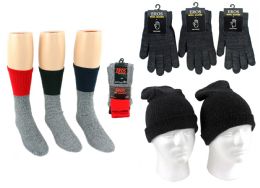 180 Wholesale Adult Merino Wool Combo - Hats, Gloves, And Socks Includes