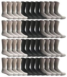 48 Pairs Yacht & Smith Men's Sports Crew Socks, Assorted Colors Size 10-13 - Mens Crew Socks