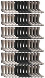 72 Wholesale Yacht & Smith Men's Sports Crew Socks, Assorted Colors Size 10-13
