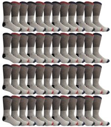 48 Pairs Yacht & Smith Mens Thermal Socks, Warm Cotton, Sock Size 10-13 - Mens Crew Socks