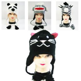 24 Wholesale Knitted Animal Hat In Assorted Styles