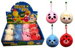 72 Wholesale Animal Face Puffer Ball Yo Yo Ball