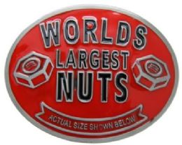 12 Wholesale Worlds Largest Nuts Belt Buckle
