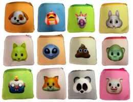 72 Pieces Square Emoji Icons Coin Purse With Zippers - Wallets & Handbags