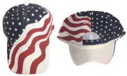24 of Adjustable Baseball Hat American Flag Pattern