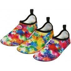 36 Pairs Women's "wave" Super Soft Elastic Nylon Upper Fantasy Printed Yoga Sock Water Shoes - Women's Aqua Socks