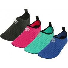 36 Pairs Women's Wave Super Soft Elastic Nylon Upper Yoga Sock Water Shoes - Women's Aqua Socks