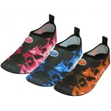 36 Pairs Women's "wave" Super Soft Elastic Nylon Upper Floral Printed Yoga Sock Water Shoe - Women's Aqua Socks
