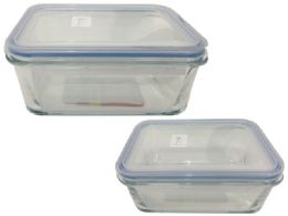24 Wholesale 1.1l Glass Rectangle Food Container