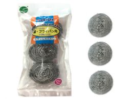 96 Pieces Scourer 3pc 20gm Stainless Steel - Scouring Pads & Sponges