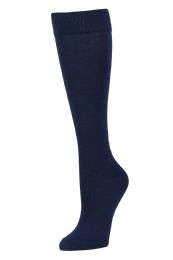 240 Wholesale Woman's Solid Navy Knee High Socks