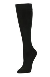 240 Wholesale Woman's Solid Black Knee High Socks