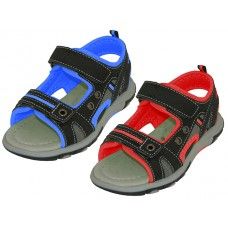 24 Wholesale Youth's  Touch Closure Strap Sandals
