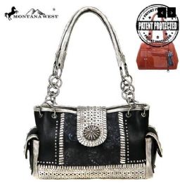 2 Pieces Montana West Concho Collection Concealed Carry Satchel - Handbags