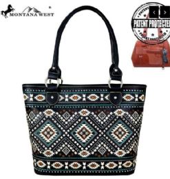2 Wholesale Montana West Aztec Collection Concealed Carry Tote Black