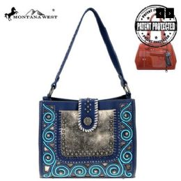 2 Wholesale Montana West Tooled Collection Concealed Carry Hobo In Blue