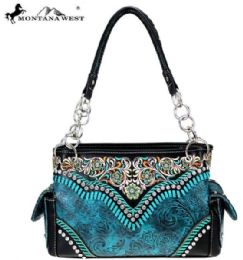 2 Bulk Montana West Embroidered Collection Satchel In Torquoise