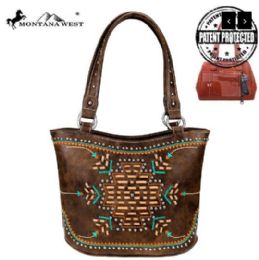 2 Wholesale Montana West Aztec Collection Concealed Carry Tote Bag Coffee