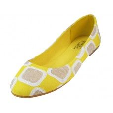 18 Wholesale Women's Printed Patch Ballerina Shoes