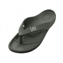 48 Wholesale Women's Eva Flip Flops Black Color Only