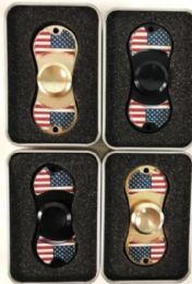 60 Wholesale American Flag Metal Fidget Spinners