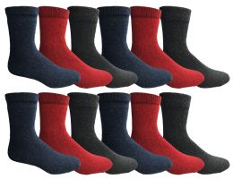 24 Units of Yacht & Smith Womens Wholesale Winter Thermal Crew Socks Size 9-11 - Womens Thermal Socks