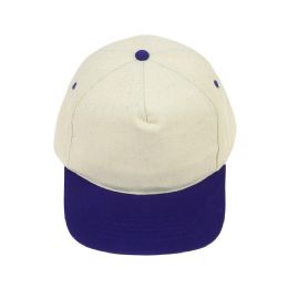 48 Wholesale Wholesale Adjustable Baseball Caps In Tan With Purple Bill