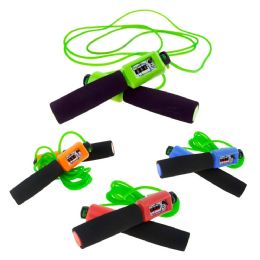 48 Bulk Wholesale Kids 10 Ft Jump Rope With Foam Handle And Counter In 4 Assorted Colors