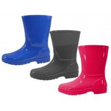 24 Bulk Children's Water Proof Plain Rubber Rain Boots