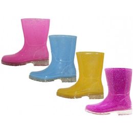 24 Wholesale Toddler's Water Proof Soft Rubber Rain Boots
