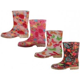 24 Wholesale Children's Water Proof Soft Rubber Rain Boots