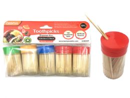 96 Pieces 5pc Toothpicks With Dispensers - Toothpicks
