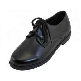 24 Units of Youth's Black School Shoes With Lace Upper - Boys Shoes
