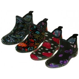 24 Wholesale Women's Water Proof Rubber Garden Shoe, Rain Boot