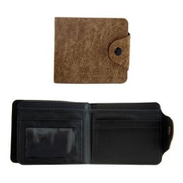 24 Pieces Wholesale Men's Wallet Bill Fold In Brown - Wallets & Handbags