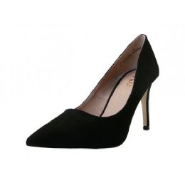 12 Wholesale Women's Mixx Shuz High Heel Pump Bride Shoe Black Print