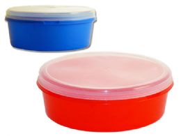 48 Bulk 2 Assorted Colors Round L2 Storage Container