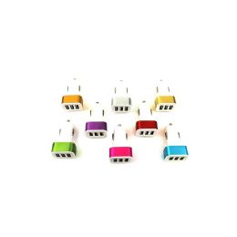 24 Wholesale Wholesale Triple Slot Car Usb Cell Phone Charger In 7 Assorted Colors