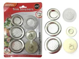 96 Wholesale 6pc Sink Strainer & Stopper