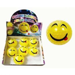 24 Wholesale Emoji Squishy Bead Ball