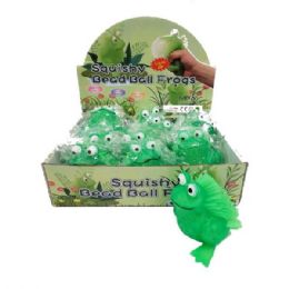 24 Wholesale Squishy Bead Frog With Lights