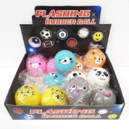 24 Wholesale Flashing Animals Bounce Ball