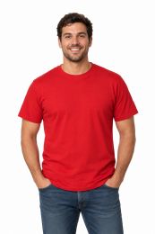 36 Pieces Mens Cotton Crew Neck Short Sleeve T-Shirts Red, XX-Large - Solid T-Shirts