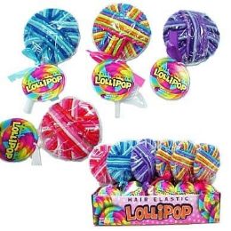 48 Pieces Lollipop Ponytail Holder - Erasers