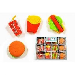96 Wholesale Fast Food Mini Shaped Erarsers