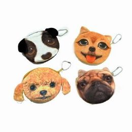 48 Wholesale Assorted Dog Face Coin Purse