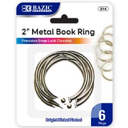 24 Bulk 2" Metal Book Rings (6/pack)